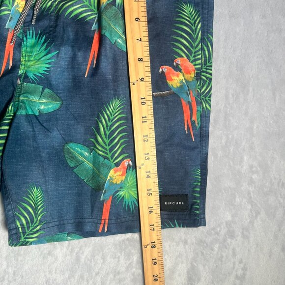 Rip Curl Lay Days Boardshorts Mens M Swim Trunks Parrot Palm Tree Tropical Surf - Picture 7 of 9